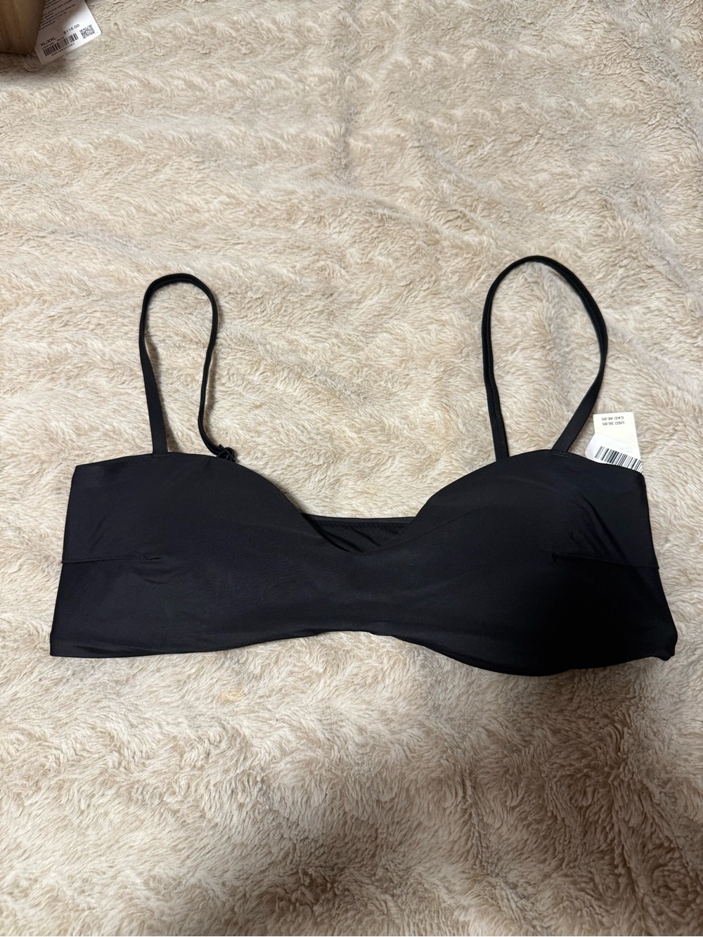 aerie Black Wireless Bralette with Thin Adjustable Straps